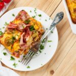 Apple, Bacon Queso Bread Pudding