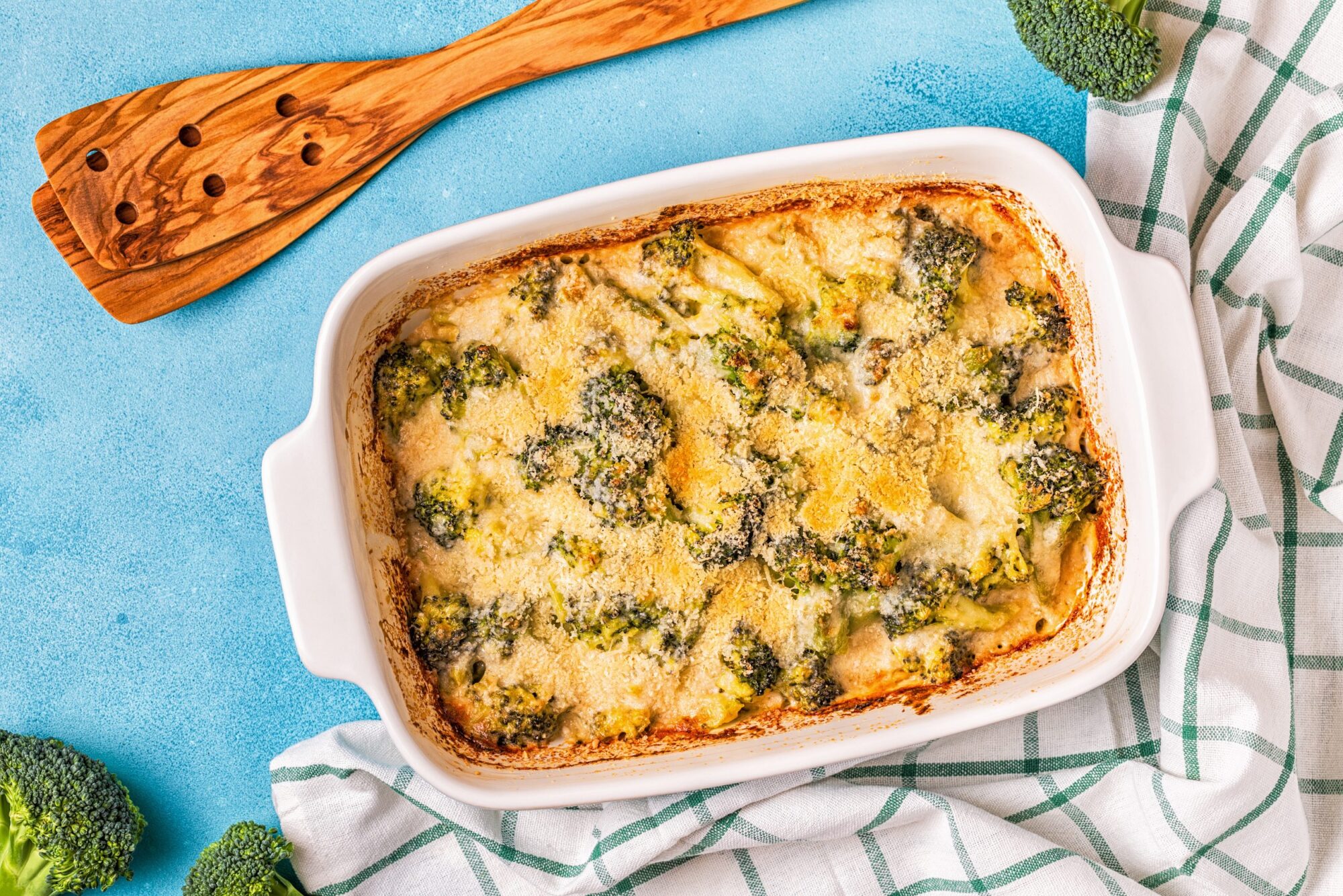 Broccoli Cauliflower Queso Casserole