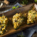 Chicken and Corn Stuffed Poblano Rellanos