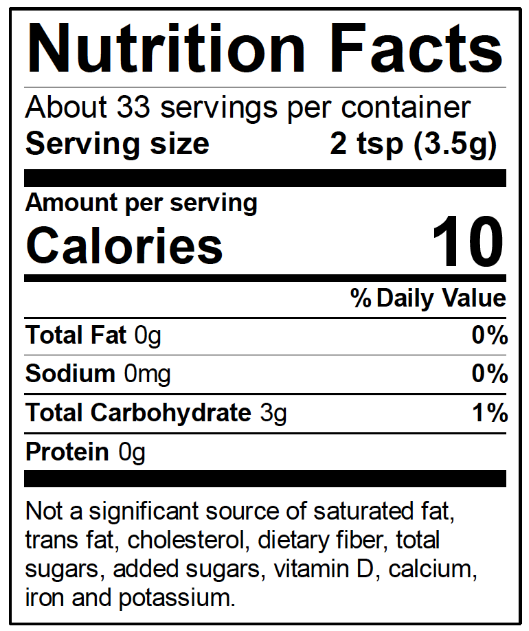 Mrs. Wages® Fruit Pie Filling Seasoning Mix nutrition info