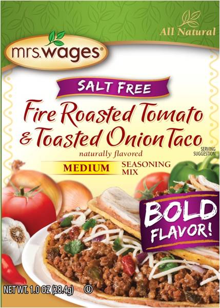 Fire Roasted Tomato & Toasted Onion Taco Medium Seasoning Mix | Mrs. Wages