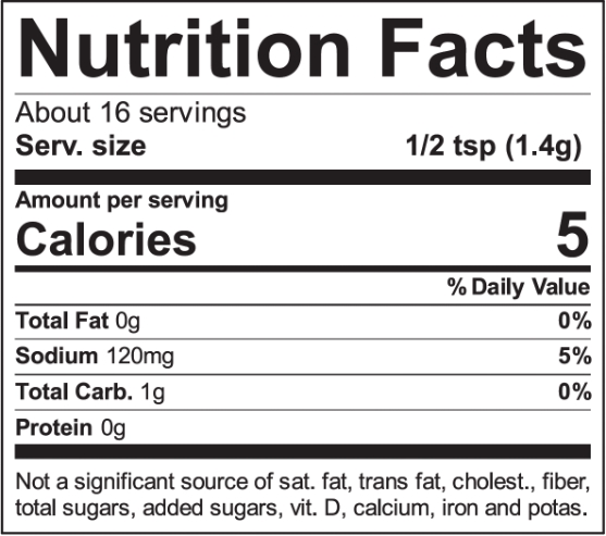 Mrs. Wages® Salsa Ranch Dressing & Dip Mix nutrition info