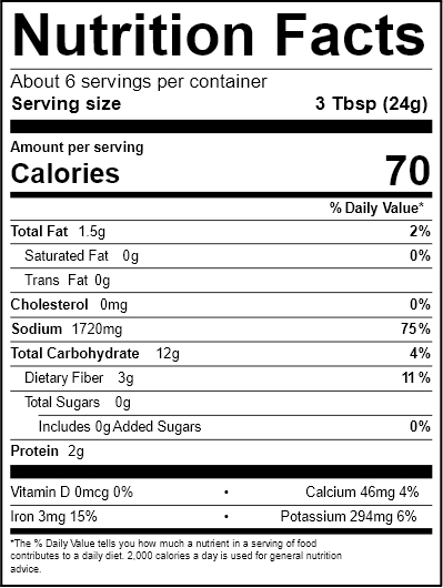 Mrs. Wages® Chili Base Tomato Seasoning Mix nutrition info