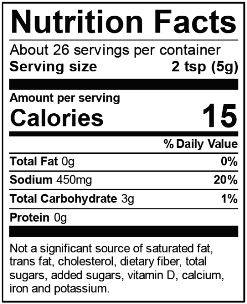 Mrs. Wages® Pizza Sauce<br>Tomato Seasoning Mix nutrition info