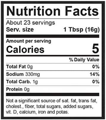 Mrs. Wages® 1 Step Kimchi® Kimchi Flavored Mix nutrition info