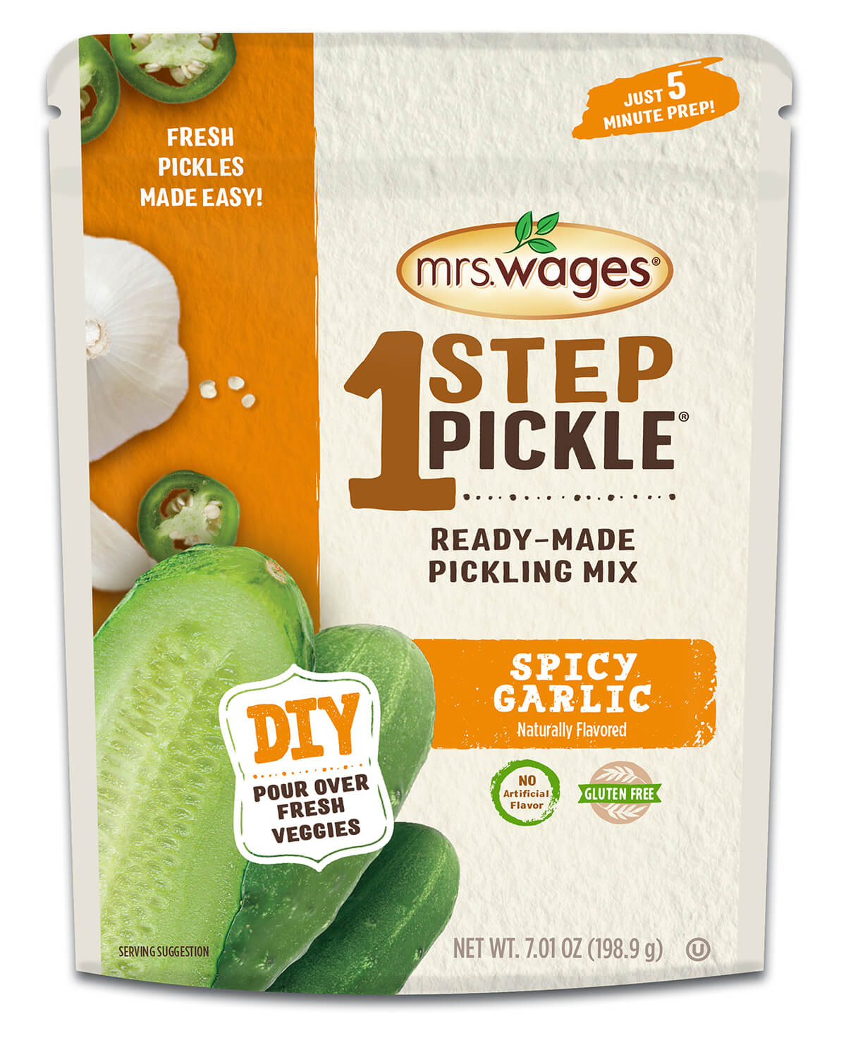 Mrs. Wages® 1 Step Pickle® Spicy Garlic Ready-Made Pickling Mix – Naturally Flavored