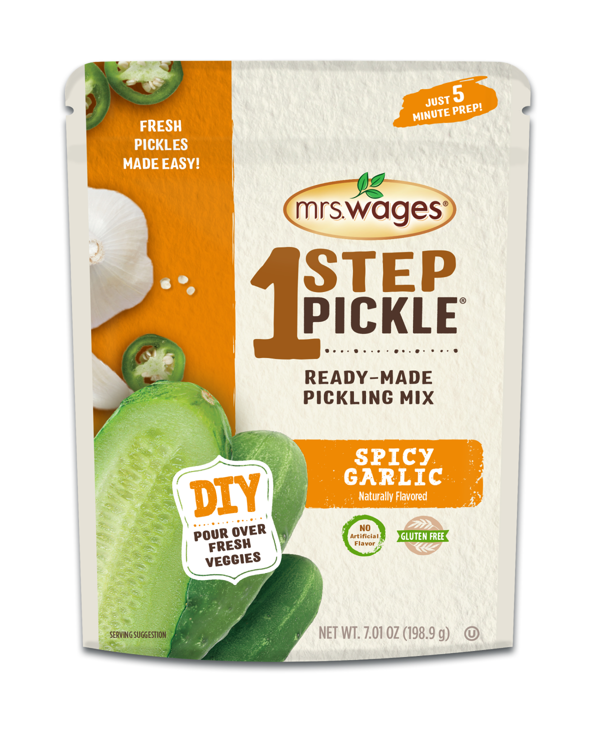 Mrs. Wages® 1 Step Pickle® Spicy Garlic Ready-Made Pickling Mix – Naturally Flavored