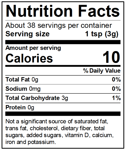 Mrs. Wages® Forest Berry Pie Filling Seasoning Mix nutrition info