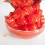 Diced tomatoes ready for canning