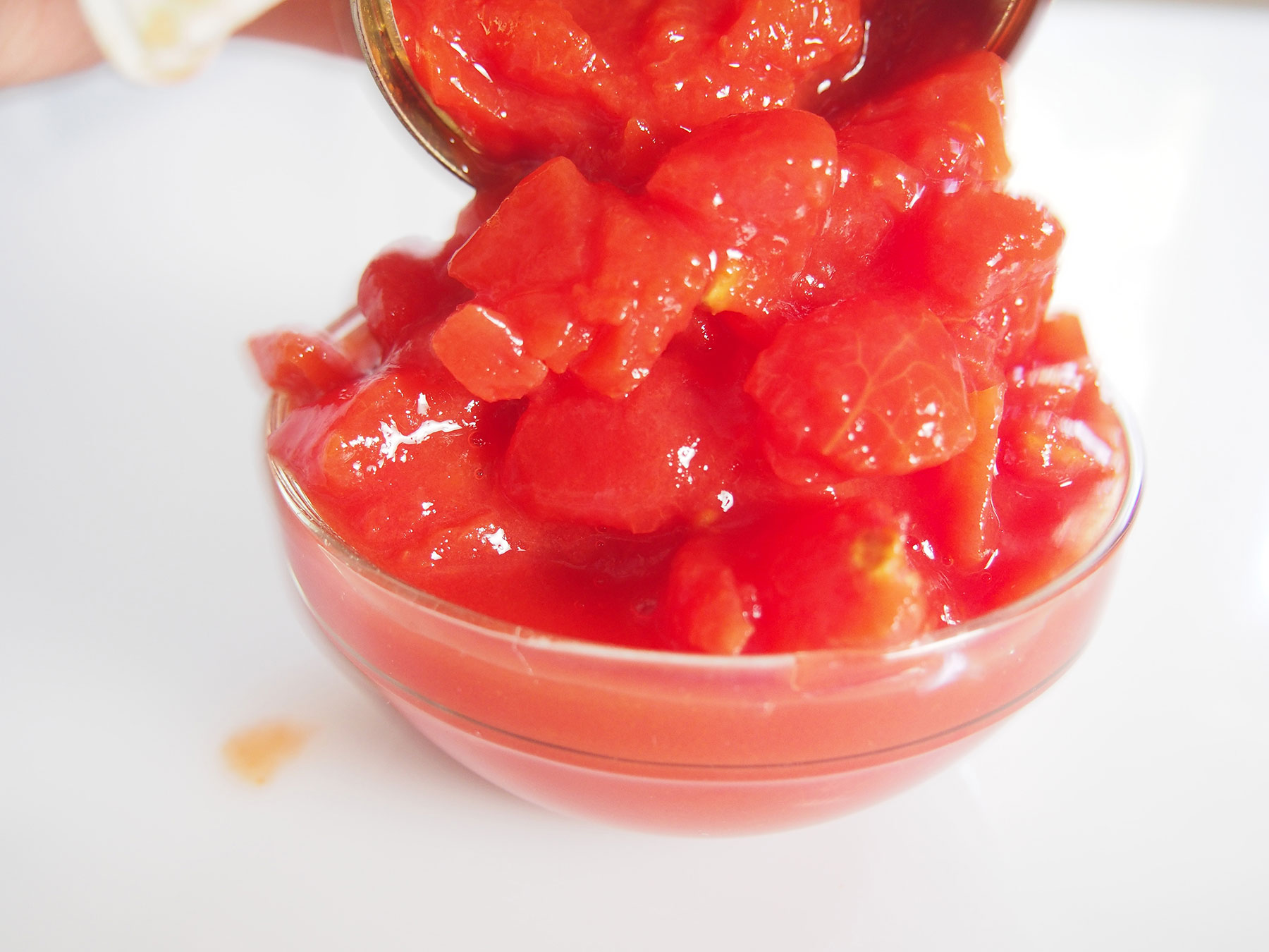 Diced tomatoes ready for canning